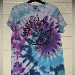 hand tie dyed white claw tee